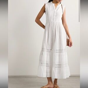 Doen heliane lace crochet pintucked cotton dress